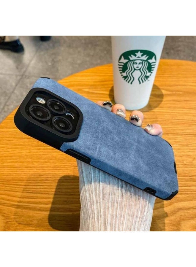 جومو ستور غطاء فاخر من جلد PU لهاتف iPhone 13 Pro Max – غطاء واقٍ بملمس جلد الحمل مقاوم للصدمات للرجال والنساء، مع حماية للعدسة، نحيف ومتين، مقاوم للخدوش والصدمات - Image 2